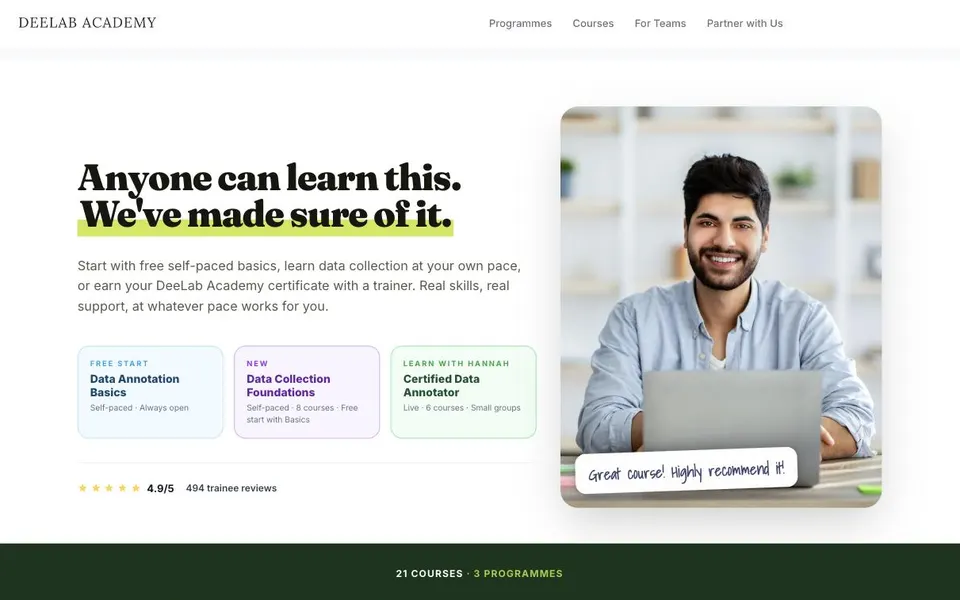 DeeLab Academy, the live platform