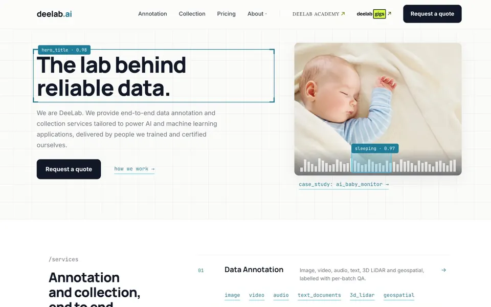 DeeLab website, designed and built by Upsolut