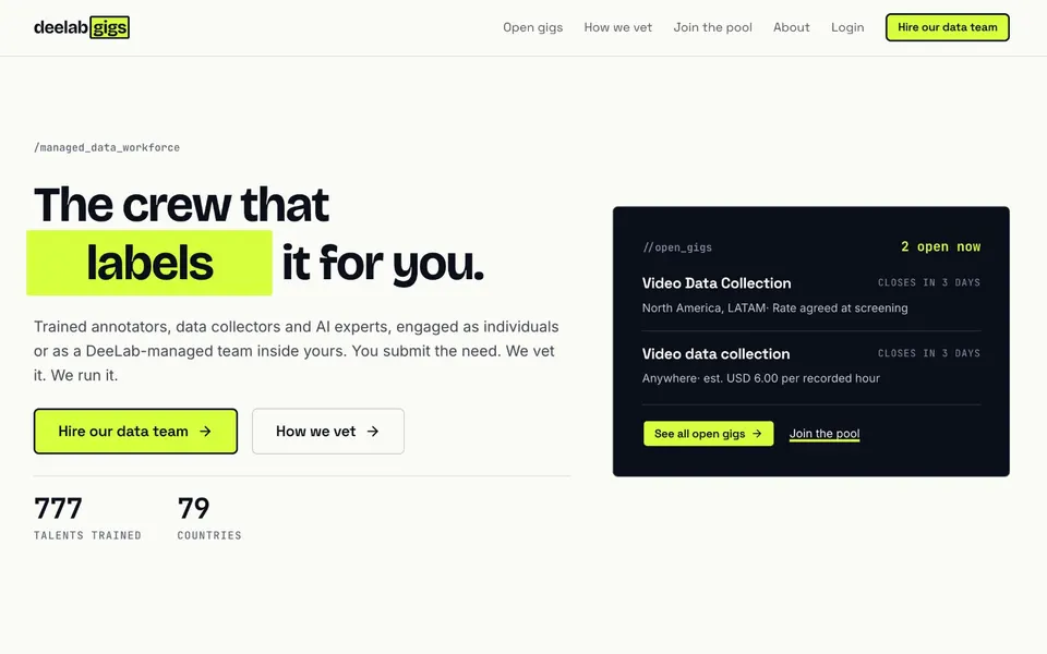 DeeLab Gigs, the live platform