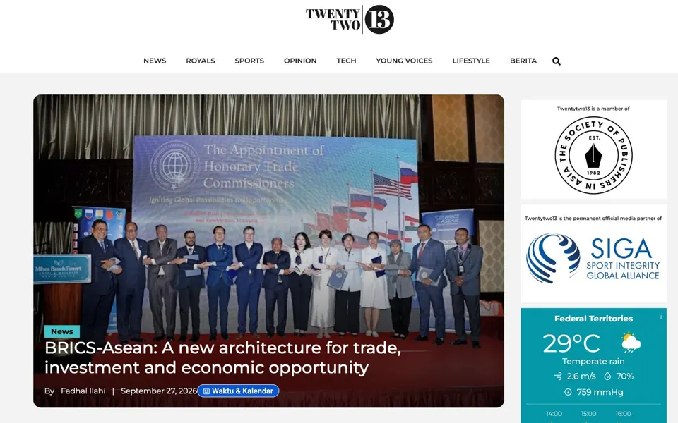 TwentyTwo13 news platform
